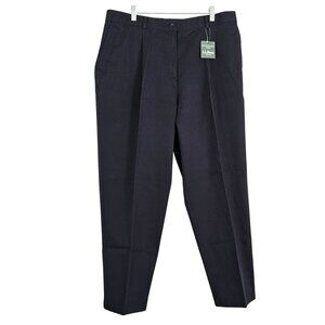 L.L. Bean Women's Wrinkle-Free Bayside Pants Ultra High-Rise- Navy- sz 20P -NIP